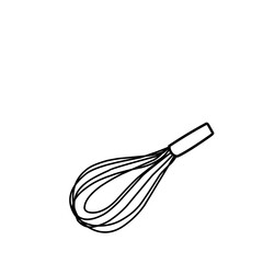 Hand Drawn Kitchen Wisk tools Doodle 