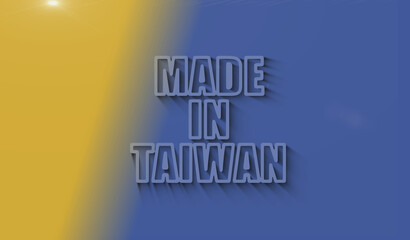 Made in Taiwan symbol 3d with shadow