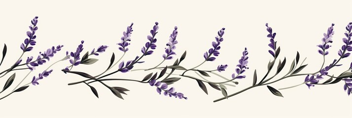 lavender cool minimalistic pattern burnt lavender over ivory background  - obrazy, fototapety, plakaty