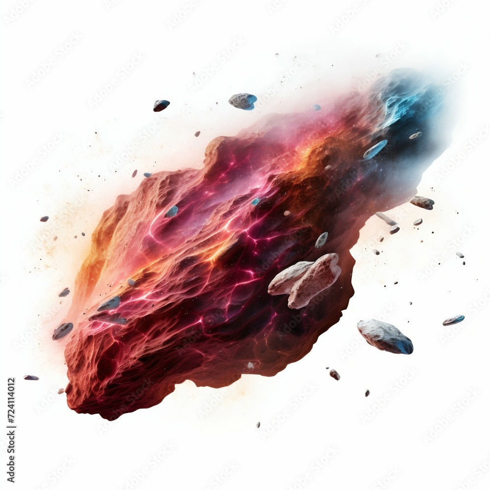 Poster cosmic comets traveling through space. generative ai