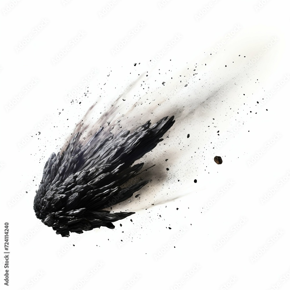 Poster cosmic comets traveling through space. generative ai