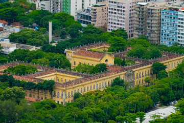 Fototapeta na wymiar Aerial view of the historic University of Rio de Janeiro, Brazil