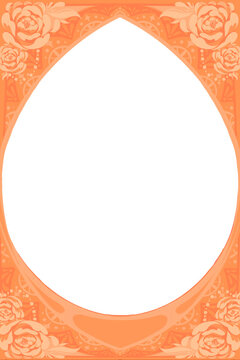 Marco elegante flores de encaje naranjas barroco con fondo transparente