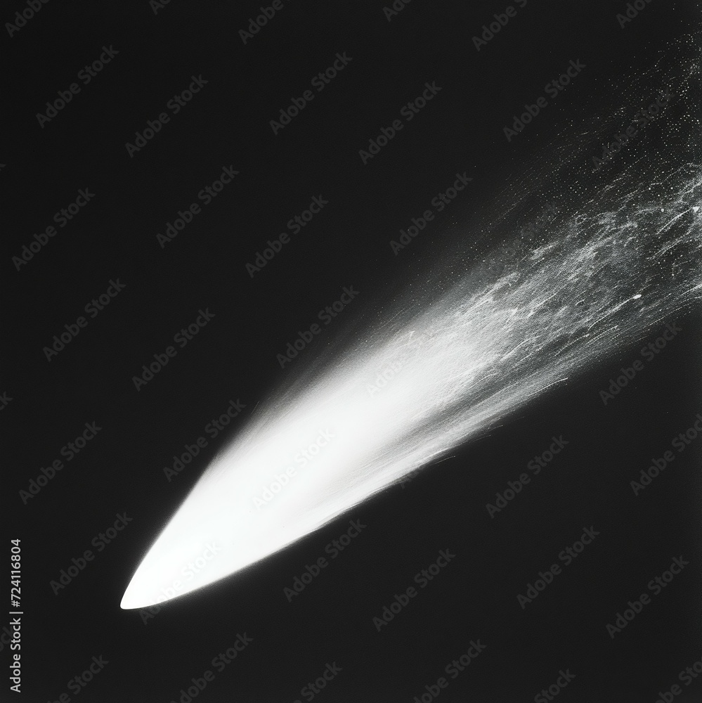 Poster celestial comet streaking across the starry sky. generative ai