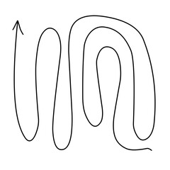 Hand Drawn Long Arrow Doodle 