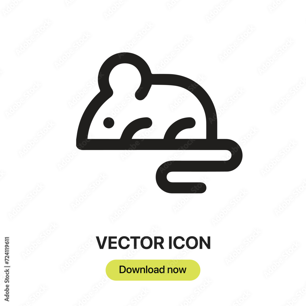 Leinwandbilder mouse icon vector. linear-style sign for mobile concept and web design. mouse symbol illustration. p