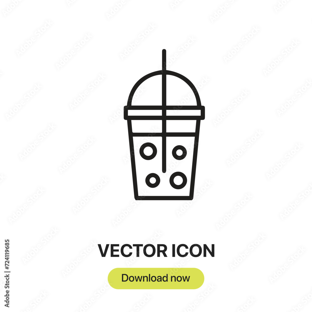 Aufkleber Smoothie icon vector. Linear-style sign for mobile concept and web design. Smoothie symbol illustration. Pixel vector graphics - Vector.	
