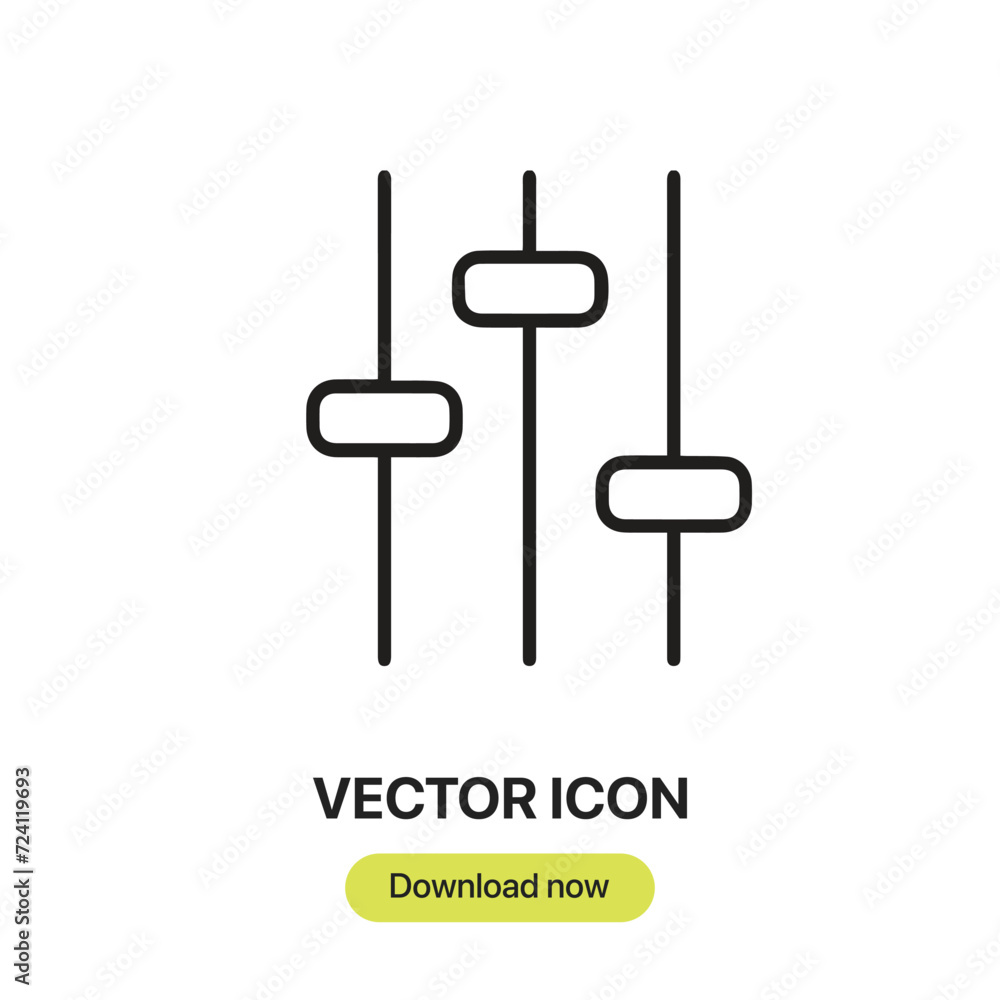 Leinwandbilder settings icon vector. linear-style sign for mobile concept and web design. settings symbol illustrat