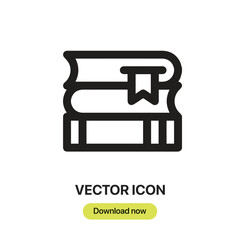 Books icon vector. Linear-style sign for mobile concept and web design. Books symbol illustration. Pixel vector graphics - Vector.	
