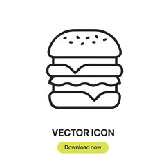 Burger icon vector. Linear-style sign for mobile concept and web design. Burger symbol illustration. Pixel vector graphics - Vector.	
