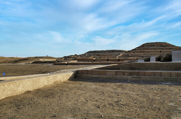 Nazca Pyramid at Cahuachi Archaeological Site in Peru's Nazca Desert