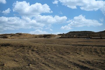 Nazca Pyramid at Cahuachi Archaeological Site in Peru's Nazca Desert