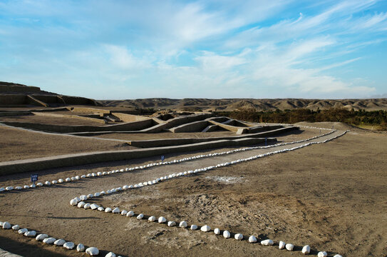 Nazca Pyramid at Cahuachi Archaeological Site in Peru's Nazca Desert