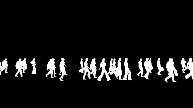 business People Walking Silhouettes
