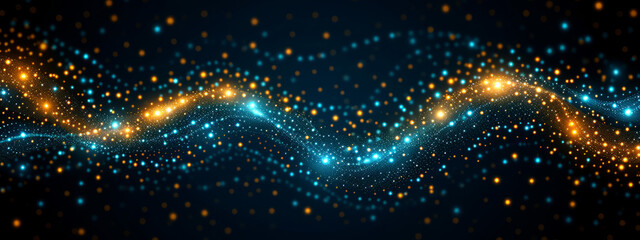 Luminous Dance: A Hypnotic Wave of Blue and Yellow Light Illuminating the Abyss