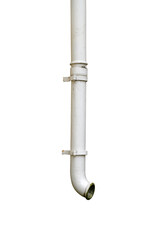 An old rainwater downpipe isolated on the transparent background