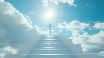 The ladder or the way to heaven, the concept of Easter. The stairway to heaven.