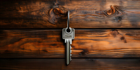 Key on wooden table