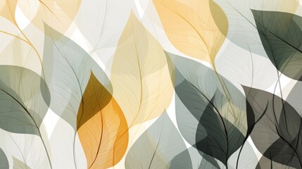 Abstract pattern of tree leaves in yellow and gray