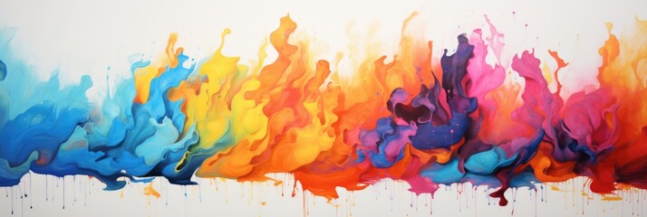 paints spilled on a white background