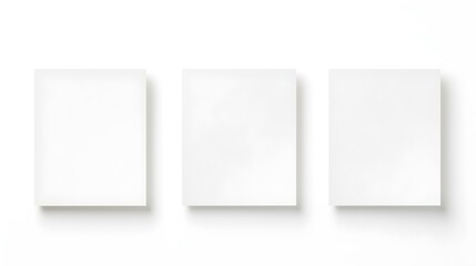 Set of white square Paper Notes on a white Background. Brainstorming Template with Copy Space