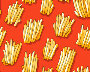 Seamless french fries pattern