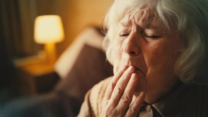 Depressed senior woman crying, feeling lonely and unhappy, pain of loss