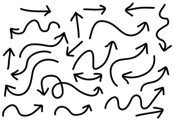 Creative hand drawn arrow design collection