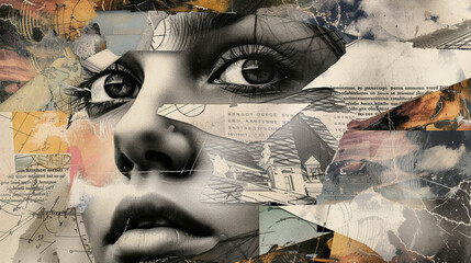 Handmade contemporary retro collage