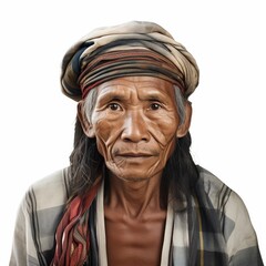 portrait of a mongoloid farmer