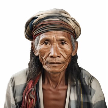 portrait of a mongoloid farmer