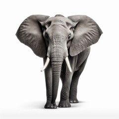 elephant on white background, beautiful, animal power
