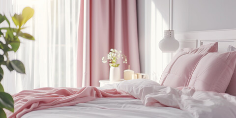 Ccozy room white and pink colors