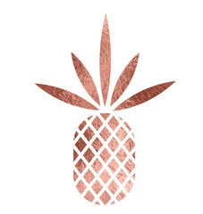Pineapple flat illustration rose gold sparkle
