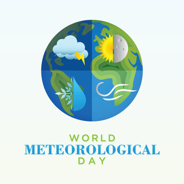 Vector illustration on the theme World Meteorological Day vector design template