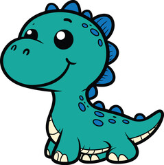 Dinosaur 2D cartoon character clipart