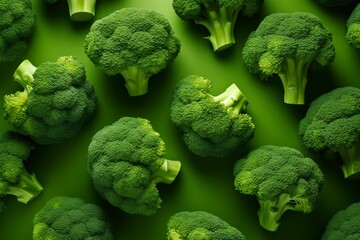 Healthy Green Organic Raw Broccoli Florets
