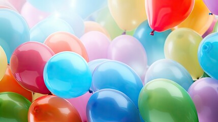 Balloon Euphoria: A closeup of colorful balloons, forming a festive background.
