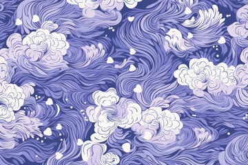 periwinkle random hand drawn patterns, tileable, calming colors vector illustration pattern