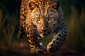 Jaguar.  World Wildlife Day. Group of wild animals on nature background.