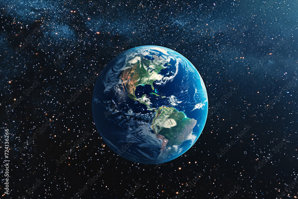 Aufkleber abstract space and planet earth. background for design with selective focus and copy space.