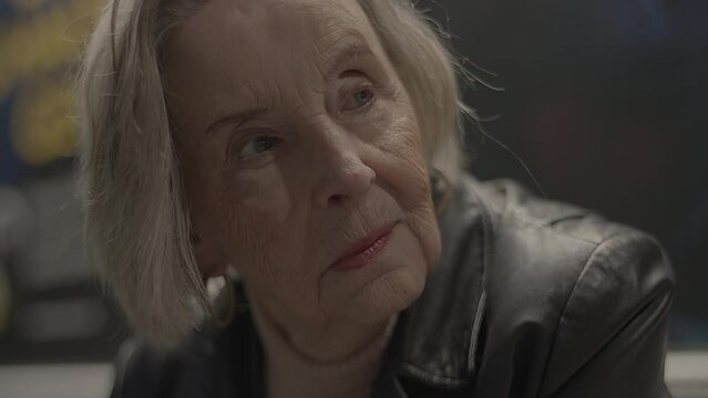 Unhappy Thoughtful Old Female Person Anxious and Lonely