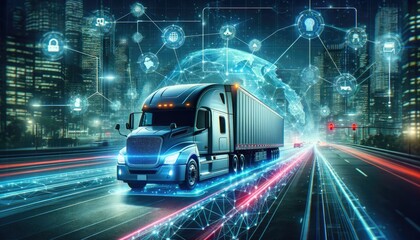 Fototapeta premium Digital Highway: The Future of Connected Transportation
