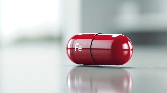 A variety of iron supplements and multivitamins on a table, indicating their use for maintaining and improving dietary iron levels and overall health.