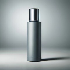 Sleek Black Spray Bottle on Gradient Background Minimalist Beauty Product Packaging
