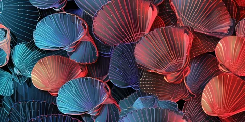 Deurstickers seashell microchip pattern, electronic pattern, vector illustration  © GalleryGlider