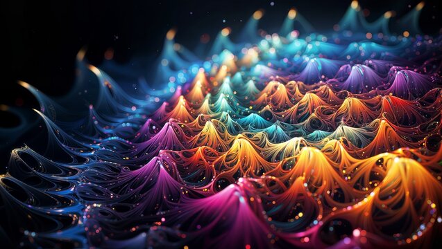 3d surreal illustration. Sacred geometry. Mysterious psychedelic relaxation pattern. Fractal abstract texture.