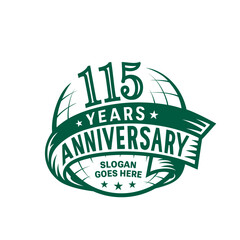 115 years anniversary design template. 115th logo. Vector and illustration.
