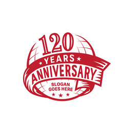 120 years anniversary design template. 120th logo. Vector and illustration.
