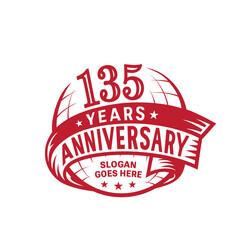 135 years anniversary design template. 135th logo. Vector and illustration.

